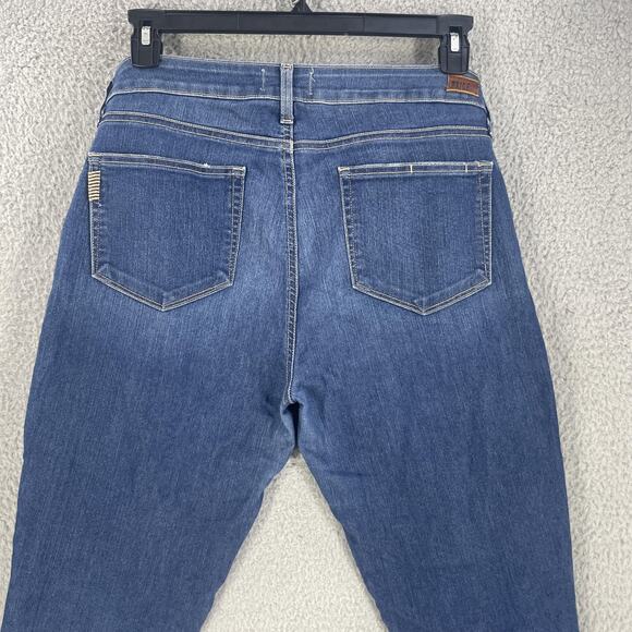 Paige Verdugo Ankle Jeans Womens 32 Blue Distressed Stretch Skinny Denim Pants - Picture 9 of 13